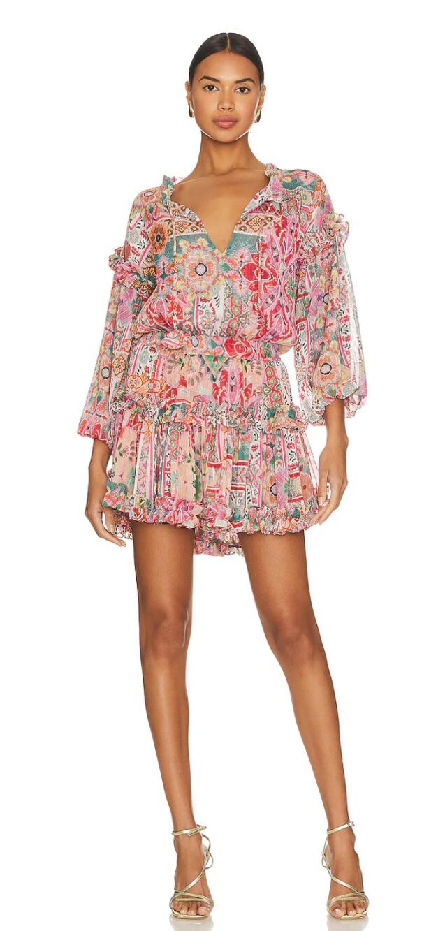 MISA Los Angeles Elena Dress in PALAZZO TILE Size L
